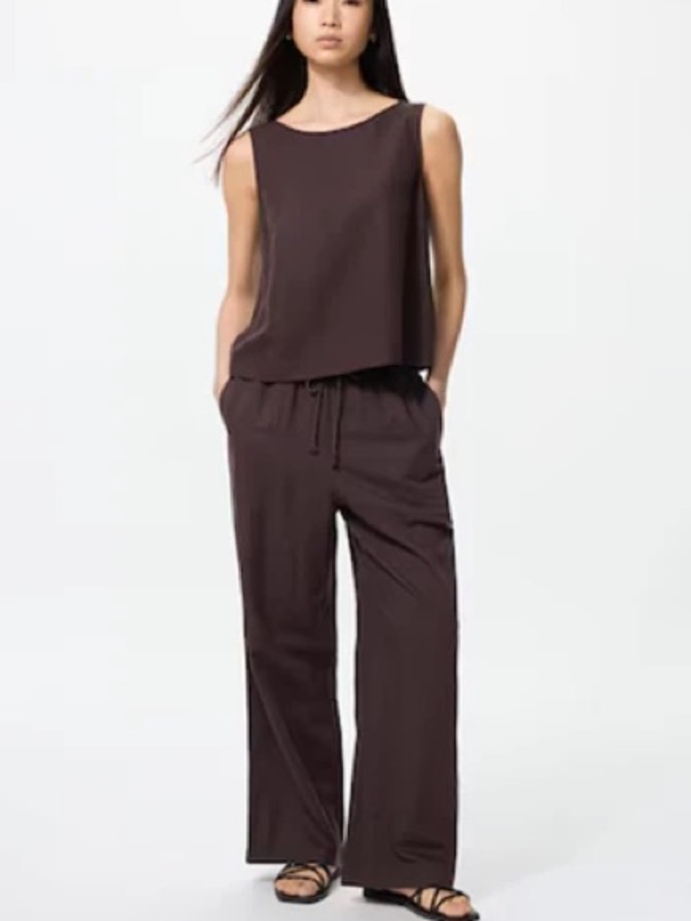 Women’s Brown Linen Blend Pants